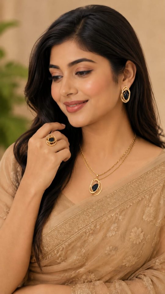 Bloom Collection Necklace Set(black)